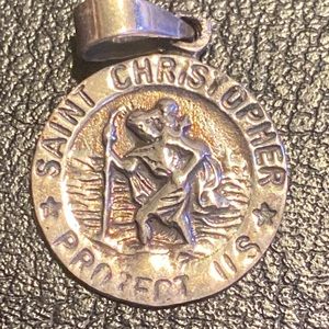 925 silver St Christopher medal charm